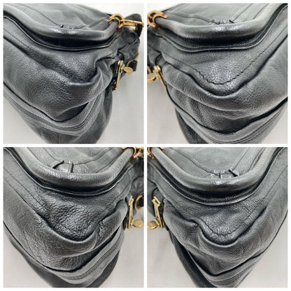 Chloe Shoulder Bag Purse Paraty Leather Black Authentic