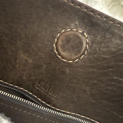 Chloe Shoulder Bag Purse paddington Leather Dark Brown Authentic