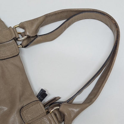 Chloe Hand Bag Tote Purse Leather Khaki Authentic