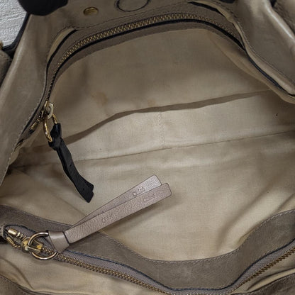 Chloe Hand Bag Tote Purse Leather Khaki Authentic