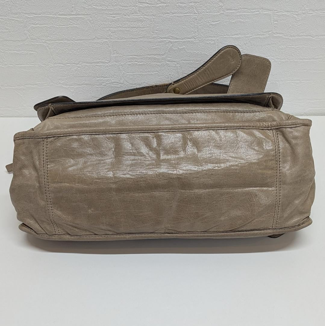 Chloe Hand Bag Tote Purse Leather Khaki Authentic
