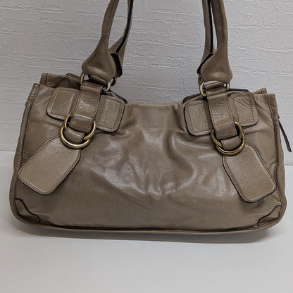 Chloe Hand Bag Tote Purse Leather Khaki Authentic