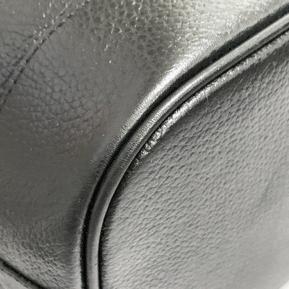 BURBERRY Shoulder Bag Purse Horse Logo Leather Black Gold Unisex Used Authentic