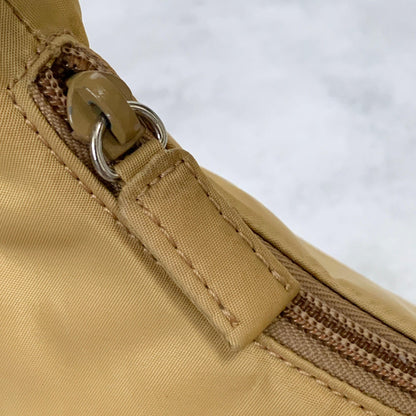 PRADA Accessory Pouch Handbag Logo Tote Bag Purse Nylon Yellow Used Auth Unisex