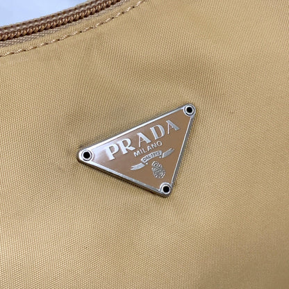 PRADA Accessory Pouch Handbag Logo Tote Bag Purse Nylon Yellow Used Auth Unisex