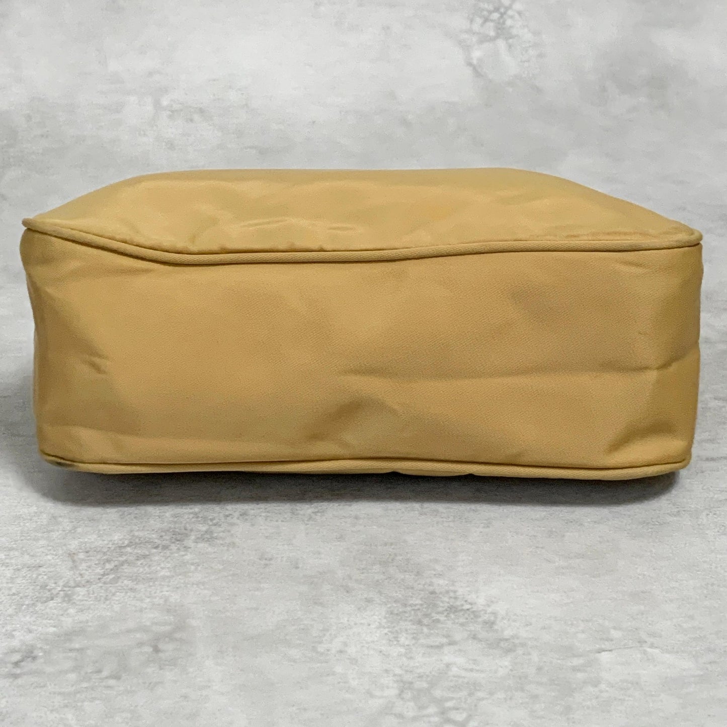 PRADA Accessory Pouch Handbag Logo Tote Bag Purse Nylon Yellow Used Auth Unisex