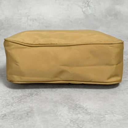 PRADA Accessory Pouch Handbag Logo Tote Bag Purse Nylon Yellow Used Auth Unisex