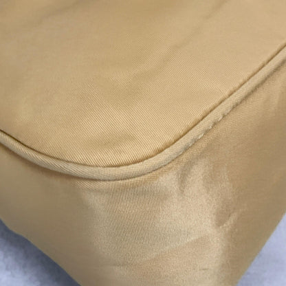 PRADA Accessory Pouch Handbag Logo Tote Bag Purse Nylon Yellow Used Auth Unisex