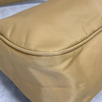 PRADA Accessory Pouch Handbag Logo Tote Bag Purse Nylon Yellow Used Auth Unisex