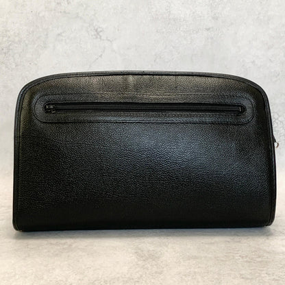 Saint Laurent Bag YSL Cassandra Clutch Purse Hand Leather Black Gold Authentic
