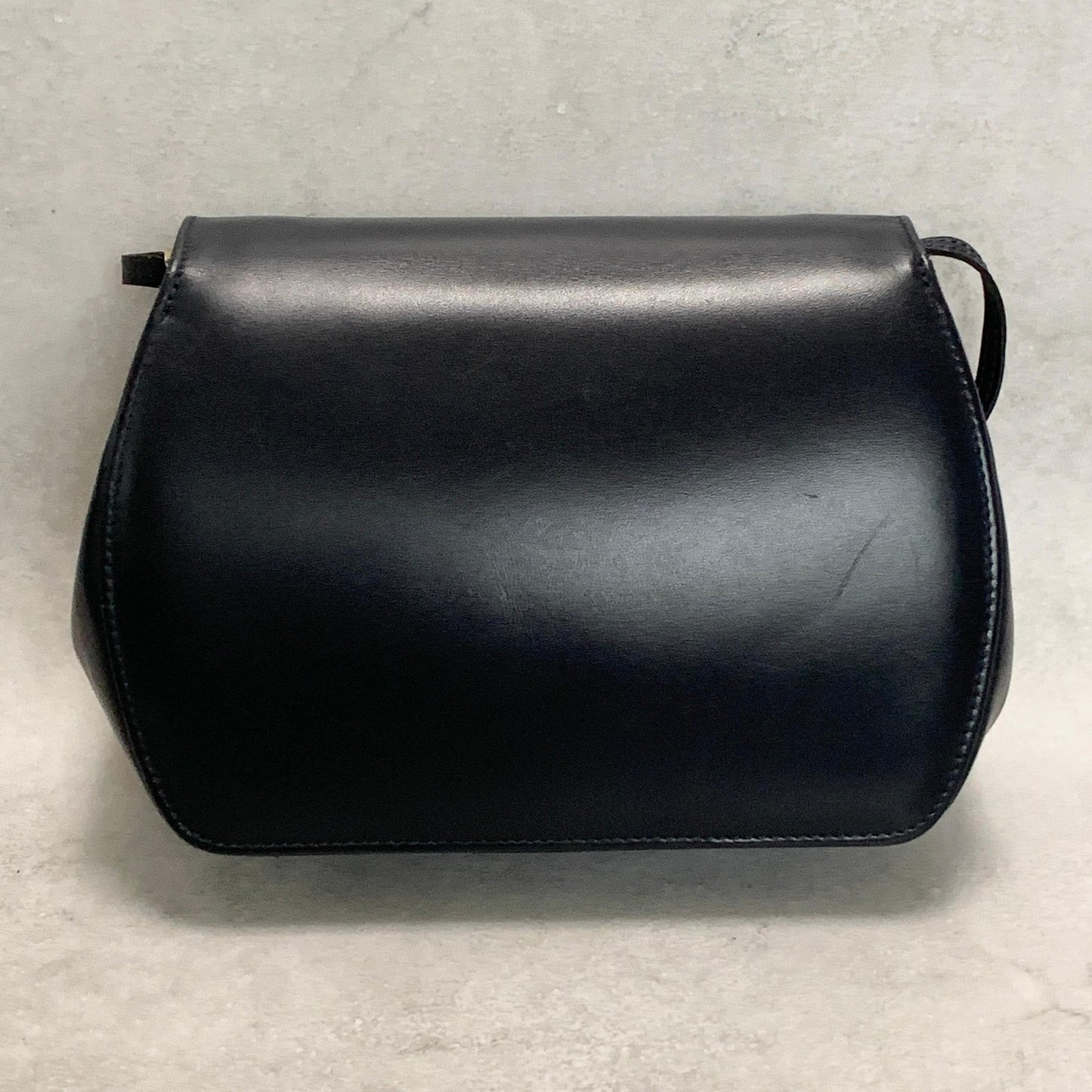 GIANNI VERSACE Medusa Shoulder Bag Purse Leather Dark Navy Women's Authentic