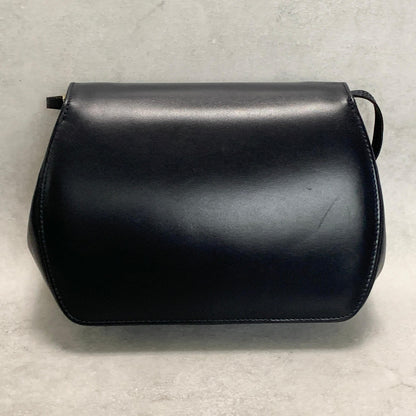 GIANNI VERSACE Medusa Shoulder Bag Purse Leather Dark Navy Women's Authentic