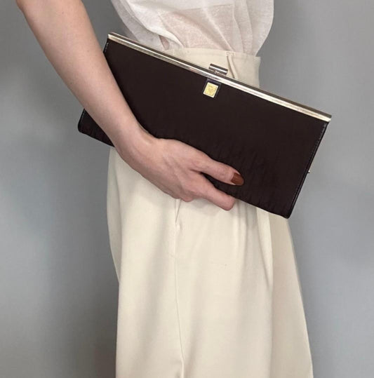 Christian Dior Trotter Clutch Bag Purse Handbag Nylon Brown Used Women's Auth