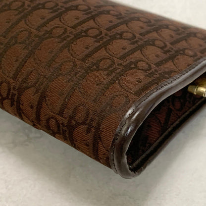 Christian Dior Trotter Clutch Bag Purse Handbag Nylon Brown Used Women's Auth