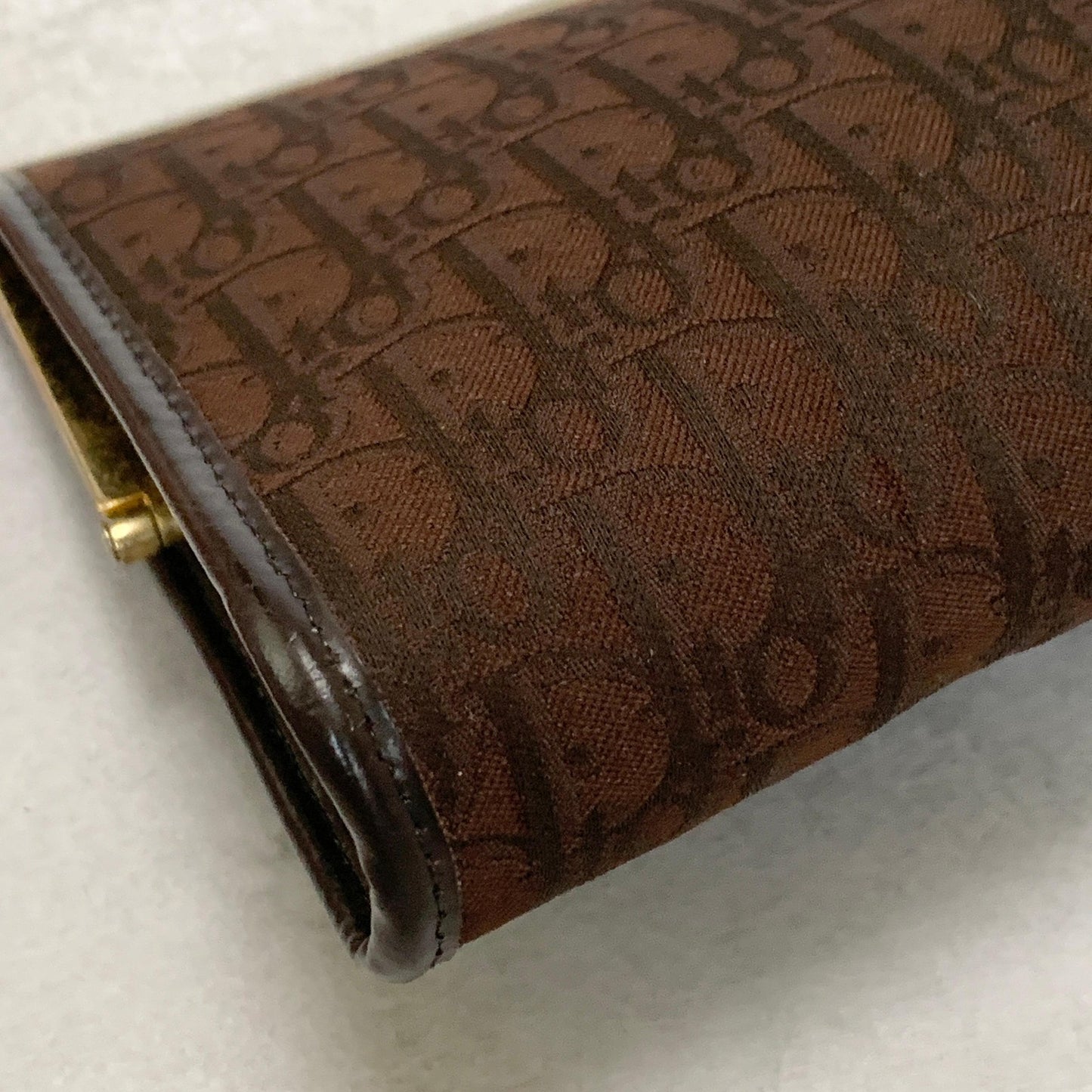 Christian Dior Trotter Clutch Bag Purse Handbag Nylon Brown Used Women's Auth