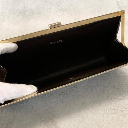 Christian Dior Trotter Clutch Bag Purse Handbag Nylon Brown Used Women's Auth
