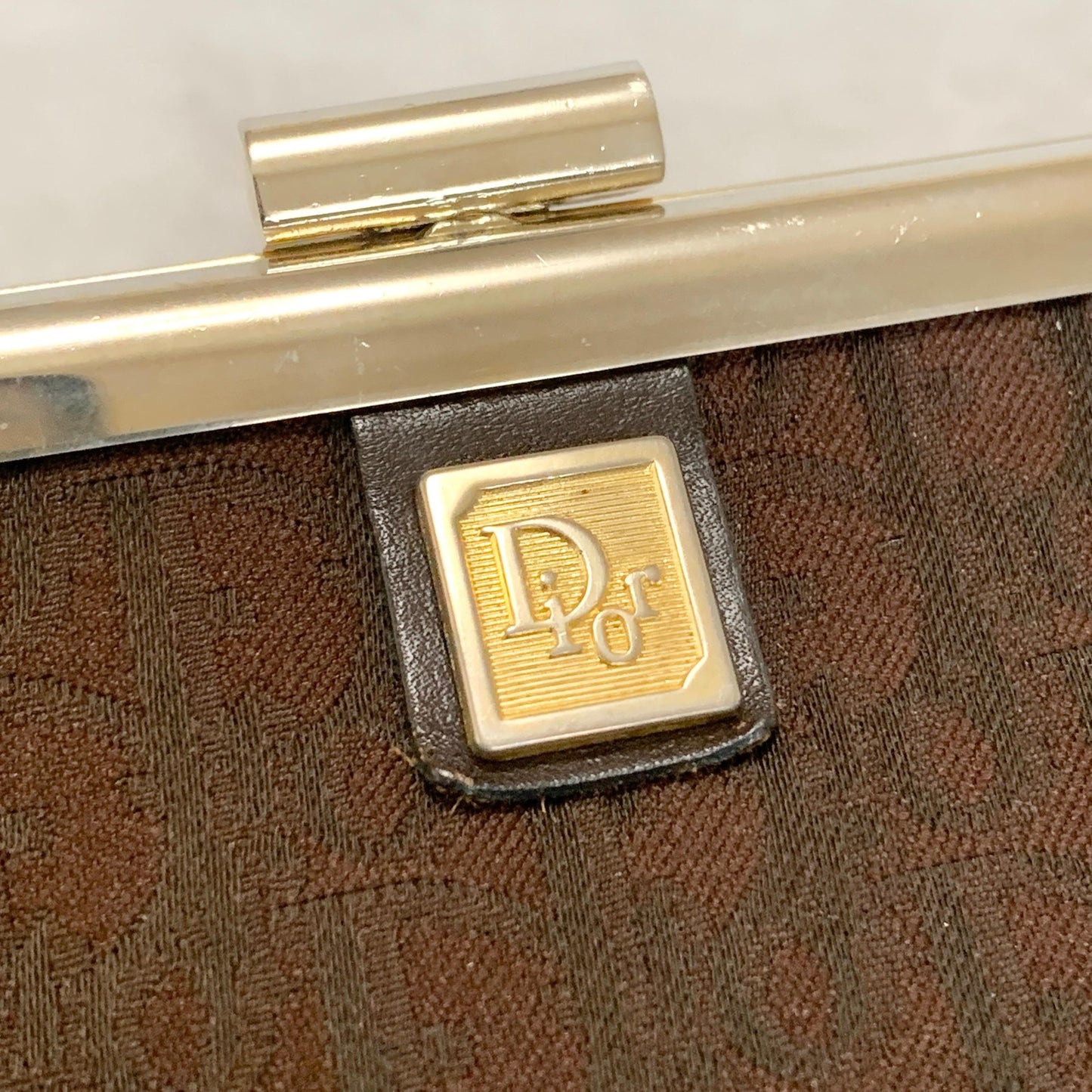 Christian Dior Trotter Clutch Bag Purse Handbag Nylon Brown Used Women's Auth