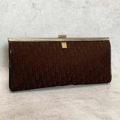 Christian Dior Trotter Clutch Bag Purse Handbag Nylon Brown Used Women's Auth