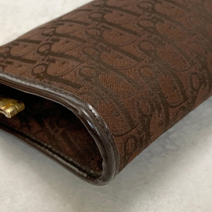 Christian Dior Trotter Clutch Bag Purse Handbag Nylon Brown Used Women's Auth