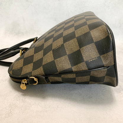 FENDI Pecan Bag Shoulder Handbag FF Tote Purse Leather Brown Black Used  Auth