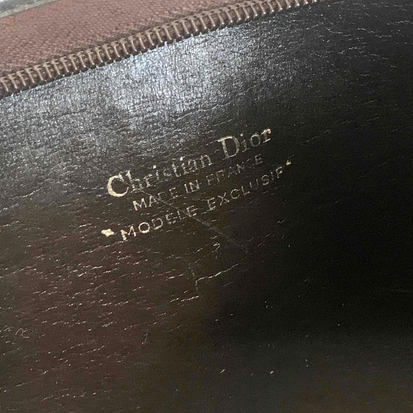 Christian Dior Bag Trotter Hand Shoulder Purse Brown Gold Limited model Auth