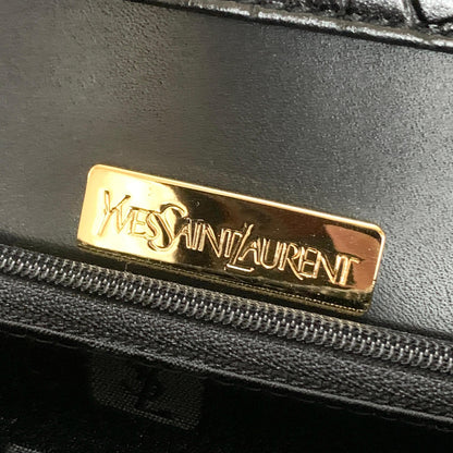 Saint Laurent Bag Cassandra YSL Logo Shoulder Purse Leather Brown Gold Authentic