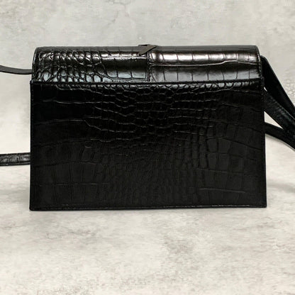 Saint Laurent Bag Cassandra YSL Logo Shoulder Purse Leather Brown Gold Authentic