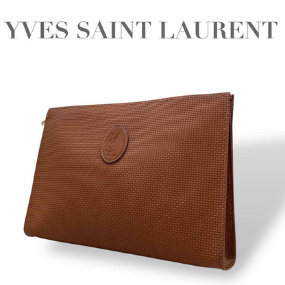 Saint Laurent Clutch Bag Second Bag YSL Cassandra Brown Authentic