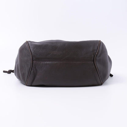 LOEWE Hand Bag Tote Purse Anagram Leather Brown Authentic