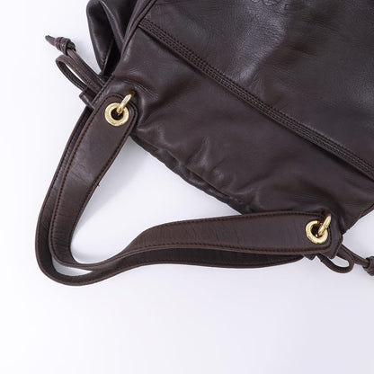 LOEWE Hand Bag Tote Purse Anagram Leather Brown Authentic