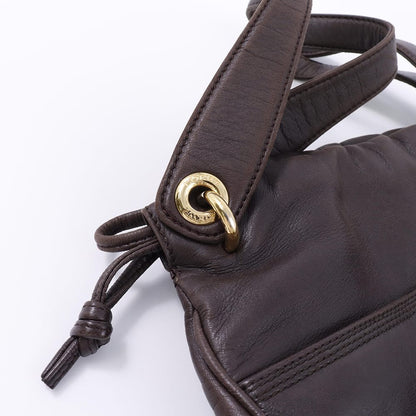LOEWE Hand Bag Tote Purse Anagram Leather Brown Authentic