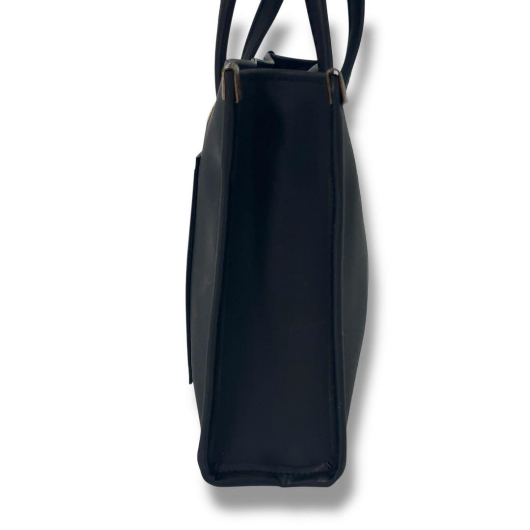 FENDI Hand Bag Tote Purse FF Leather Black Authentic