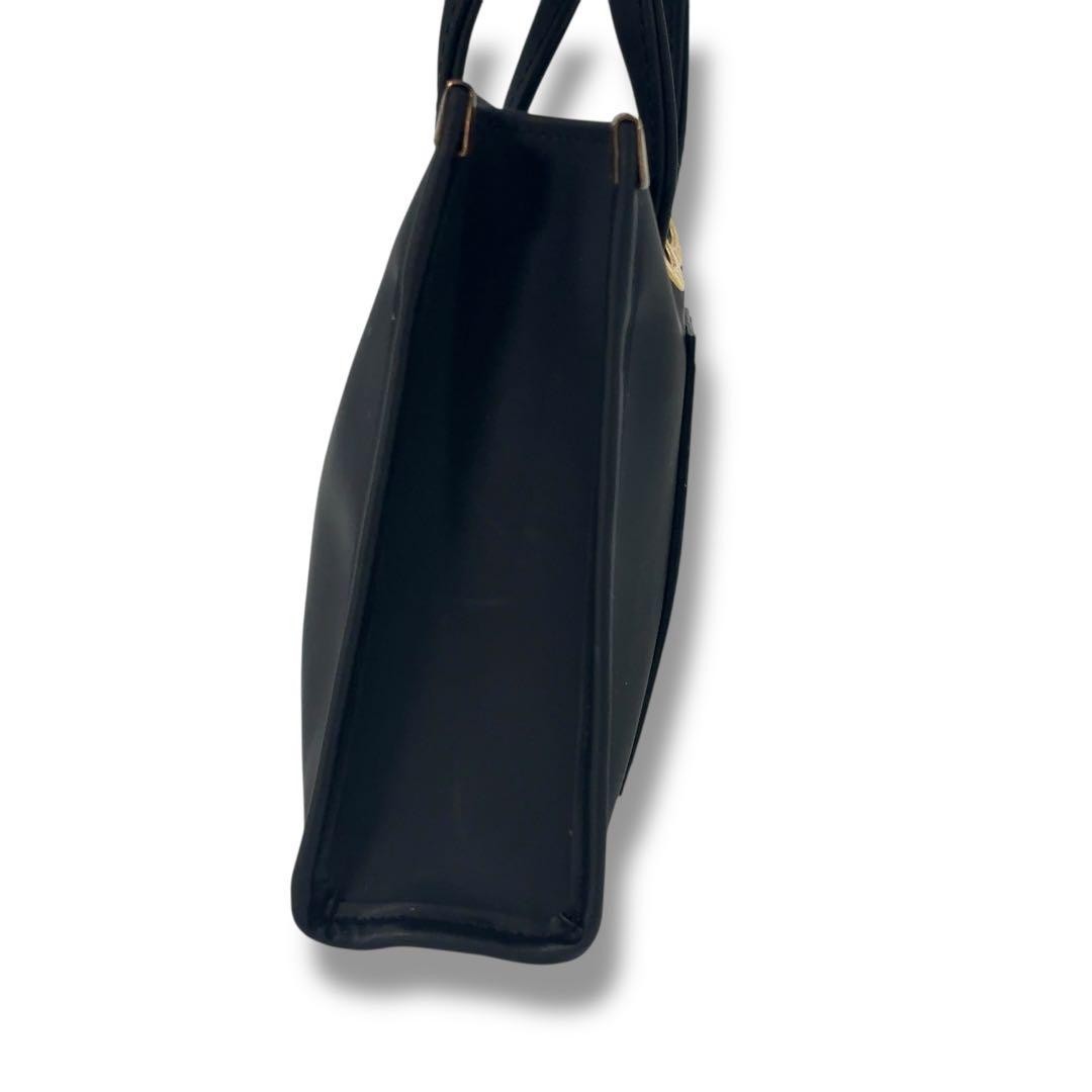 FENDI Hand Bag Tote Purse FF Leather Black Authentic