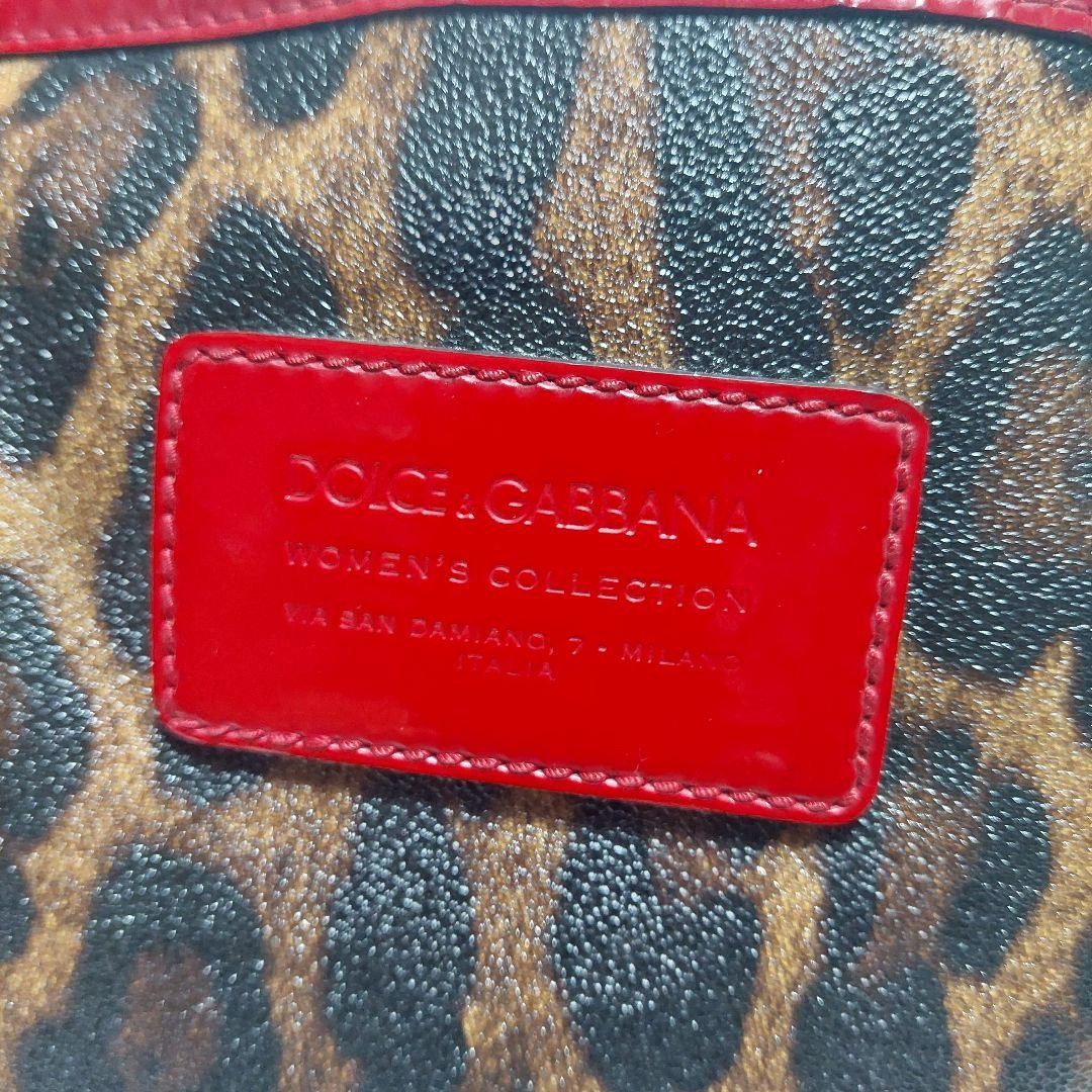 Dolce & Gabbana Hand Bag Tote Purse Leopard Red Brown Authentic