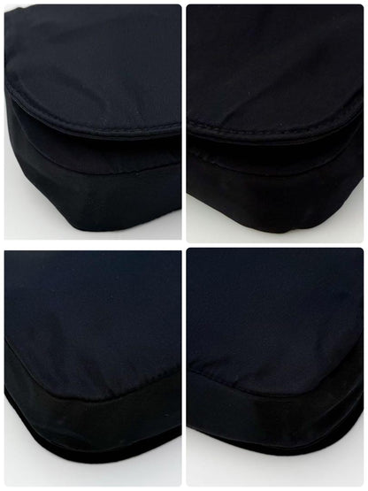 Christian Dior Shoulder Bag Purse Maris Nylon Leather Black Authentic