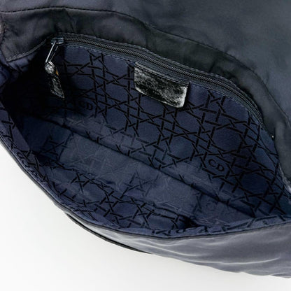 Christian Dior Shoulder Bag Purse Maris Nylon Leather Black Authentic
