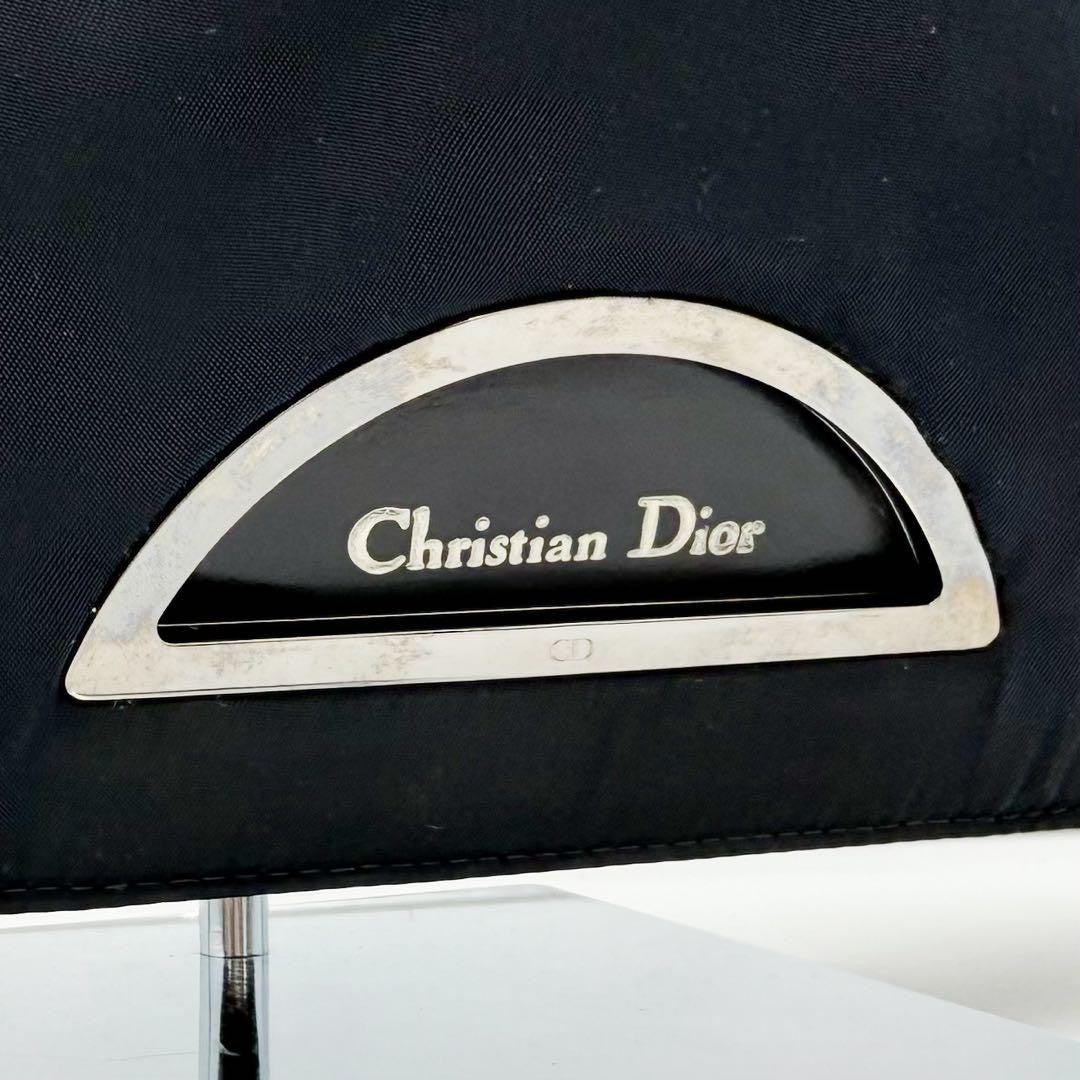 Christian Dior Shoulder Bag Purse Maris Nylon Leather Black Authentic