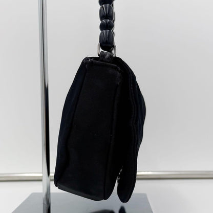 Christian Dior Shoulder Bag Purse Maris Nylon Leather Black Authentic