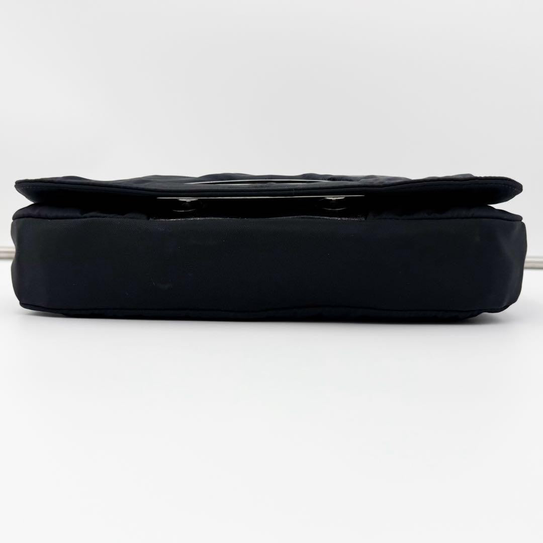 Christian Dior Shoulder Bag Purse Maris Nylon Leather Black Authentic