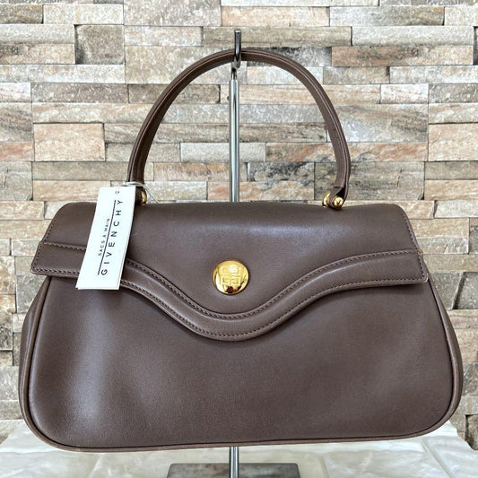 GIVENCHY Hand Bag Tote Purse 4G Leather Beige Authentic