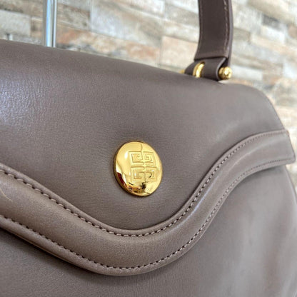 GIVENCHY Hand Bag Tote Purse 4G Leather Beige Authentic