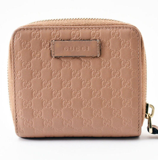 Gucci Bi-fold Wallet GG Micro Shima Flap Compact Purse Interlocking Sima Auth