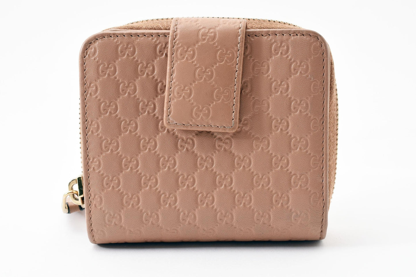 Gucci Bi-fold Wallet GG Micro Shima Flap Compact Purse Interlocking Sima Auth