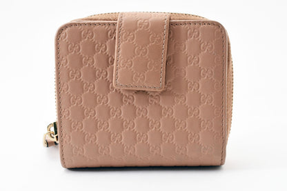Gucci Bi-fold Wallet GG Micro Shima Flap Compact Purse Interlocking Sima Auth