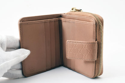Gucci Bi-fold Wallet GG Micro Shima Flap Compact Purse Interlocking Sima Auth