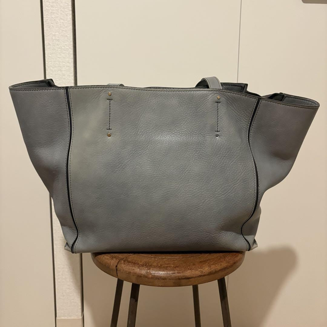 Chloe Hand Bag Tote Purse Leather Blue Authentic