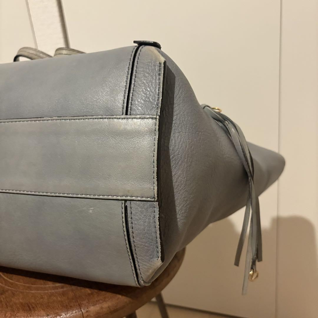 Chloe Hand Bag Tote Purse Leather Blue Authentic