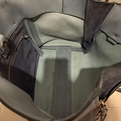 Chloe Hand Bag Tote Purse Leather Blue Authentic
