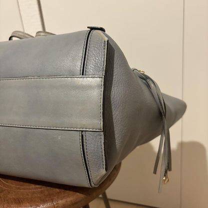 Chloe Hand Bag Tote Purse Leather Blue Authentic