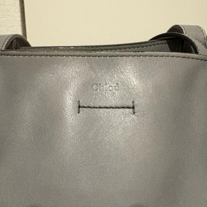 Chloe Hand Bag Tote Purse Leather Blue Authentic